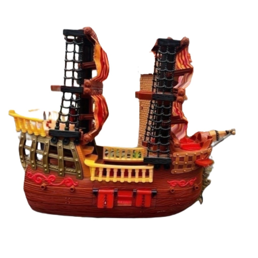 Imaginext Pirate Ship Brown Red Retired Boat